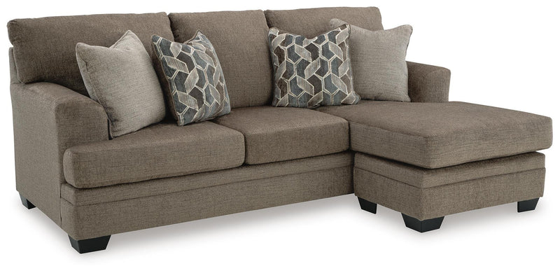 Ashley Furniture Stonemeade living room set with sofa, loveseat, and armchair in a modern design, shown from an angled view.