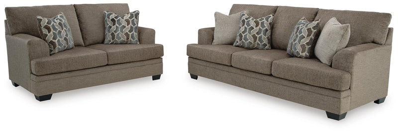 Ashley Furniture Stonemeade living room set with sofa and loveseat in a cozy, modern design, shown in a well-styled living space.