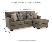 Ashley Furniture Stonemeade Chofa sofa chaise with plush cushions and neutral fabric, ideal for modern living room seating.