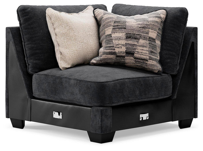 Ashley Furniture Lavernett living room set with sofa, loveseat, and armchair arranged in a cozy, modern living space.