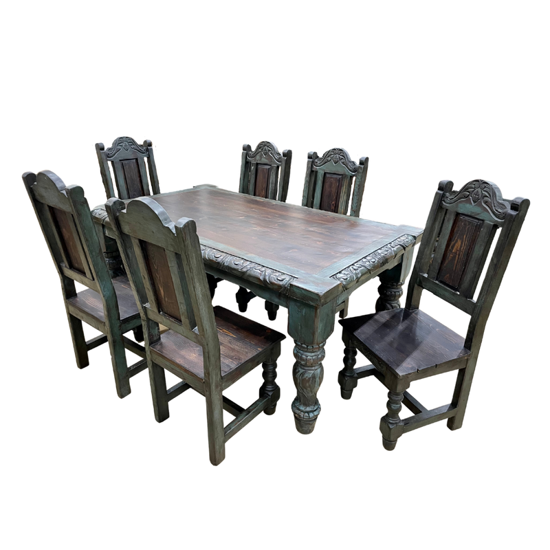 New Hand Carved Reclaimed Wood Dining