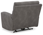Ashley Furniture Next-Gen DuraPella Power Recliner showing the back and side view with plush upholstery and reclining mechanism.