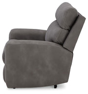 Ashley Furniture Next-Gen DuraPella power recliner with plush upholstery and a sleek side view showing the recline mechanism.