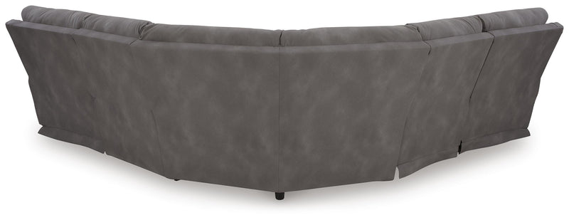 Ashley Furniture Next-Gen DuraPella Power Reclining Sectional with plush cushions and modern design, shown from the back.