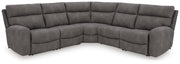 Ashley Furniture Next-Gen DuraPella power reclining sectional with plush cushions and modern design, shown in closed position.