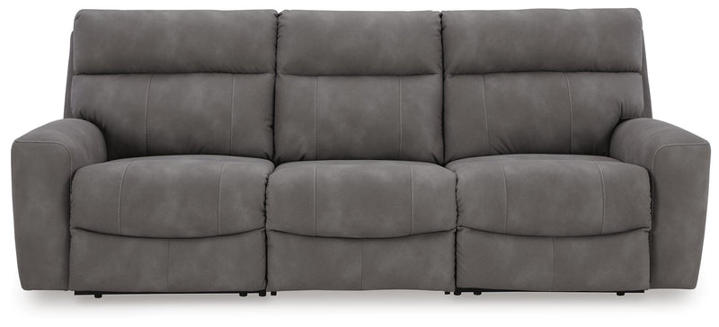 Ashley Furniture Next-Gen DuraPella living room set with cushioned sofa and armchair, shown from a front head-on view.