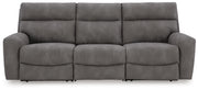 Ashley Furniture Next-Gen DuraPella power reclining sectional sofa with plush cushions and modern design, head-on view.