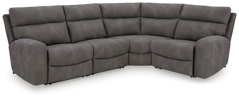 Ashley Furniture Next-Gen DuraPella Power Reclining Sectional with plush cushions and modern design, shown in a spacious living room setting.