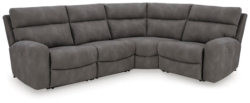 Ashley Furniture Next-Gen DuraPella Power Reclining Sectional with plush cushions and modern design, shown in a spacious living room setting.