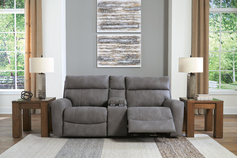 Ashley Furniture Next-Gen DuraPella living room set featuring a sofa, loveseat, and coffee table in a modern design.