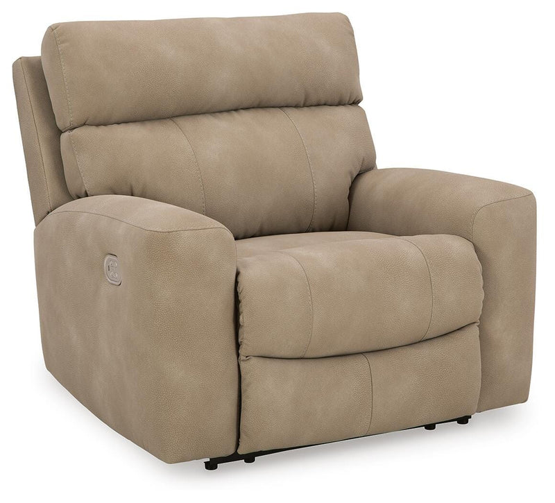 Next-Gen DuraPella Power Recliner by Ashley Furniture, closed view showing plush fabric upholstery and ergonomic design.