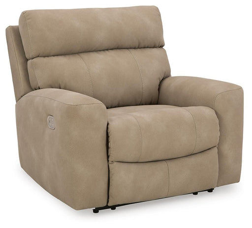 Next-Gen DuraPella Power Recliner by Ashley Furniture, closed view showing plush fabric upholstery and ergonomic design.