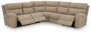 Ashley Furniture Next-Gen DuraPella power reclining sectional with plush cushions and modern design, shown in open position.