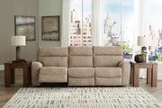 Ashley Furniture Next-Gen DuraPella Power Reclining Sectional Sofa with multiple seating sections and plush cushions, open view of the sectional.