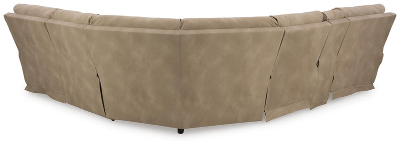 Ashley Furniture Next-Gen DuraPella power reclining sectional with plush cushions and modern design, shown from the back.