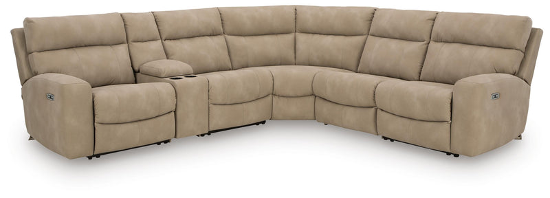 Ashley Furniture Next-Gen DuraPella Power Reclining Sectional with plush cushions and modern design, shown in a spacious living room setting.