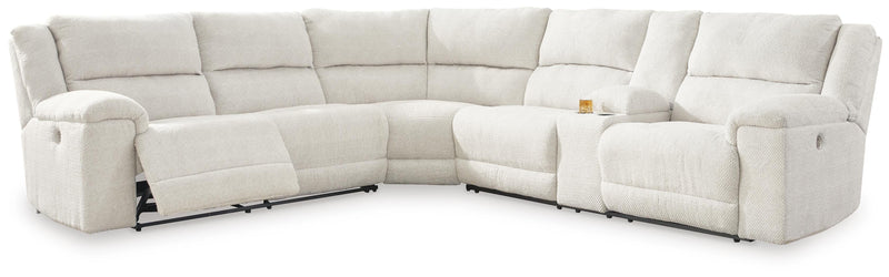Ashley Furniture Keensburg living room set with sofa and armchair in a modern design, featuring neutral fabric upholstery.