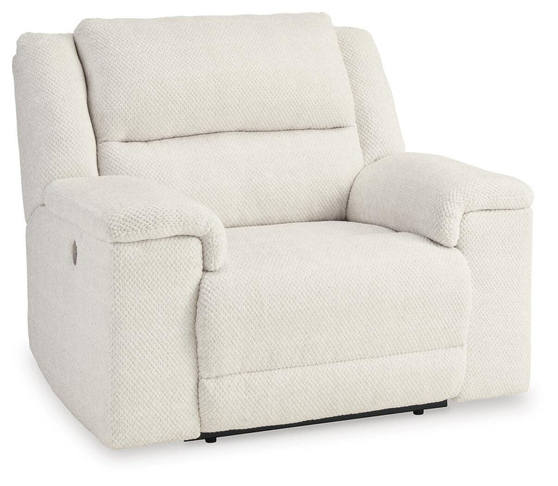Ashley Furniture Keensburg living room set featuring a sofa and loveseat with neutral upholstery and modern design.
