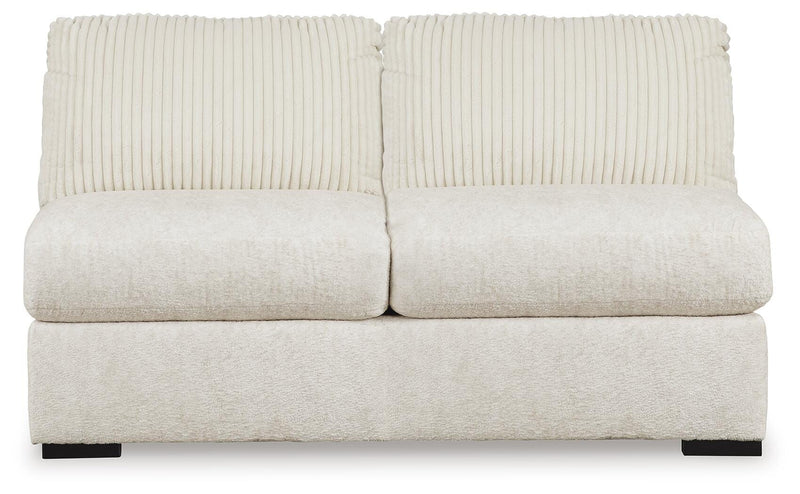 Ashley Furniture Chessington sectional with double chaise, showing the modern sectional sofa from a head-on view.