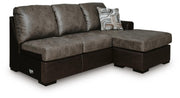 Ashley Furniture Castille Way sectional with chaise, showing a modern upholstered sectional with a chaise lounge from an angled view.