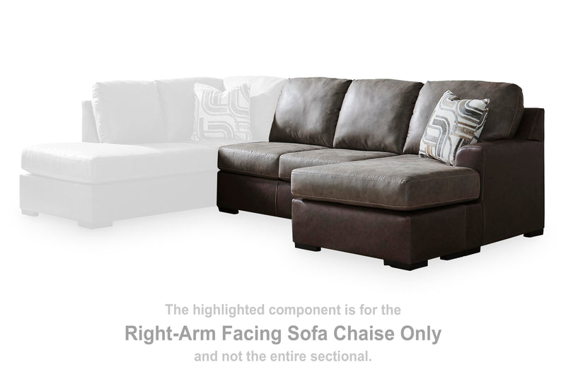 Ashley Furniture Castille Way sectional with chaise, featuring plush upholstery and modern design, shown in a stylish living room setting.