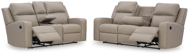 Ashley Furniture Lavenhorne living room set with open sectional sofa and coordinated seating, featuring neutral fabric and plush cushions.