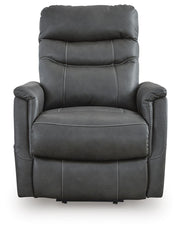 Ashley Furniture Strawbill Power Lift Recliner in fabric, showing the head-on view with plush cushioning and a built-in recline mechanism.