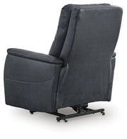 Ashley Furniture Strawbill Power Lift Recliner in brown fabric with plush cushioning and a built-in power lift mechanism.