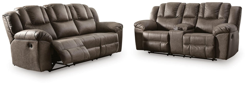Ashley Furniture Lowilla living room set featuring a sofa and loveseat with neutral upholstery and modern design.