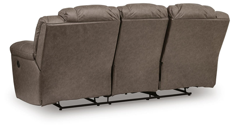 Ashley Furniture Lowilla living room set featuring a sofa and matching armchair with neutral upholstery and modern design.