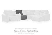 Ashley Furniture Modmax II power reclining sectional with built-in audio consoles, featuring plush cushions and modern design.