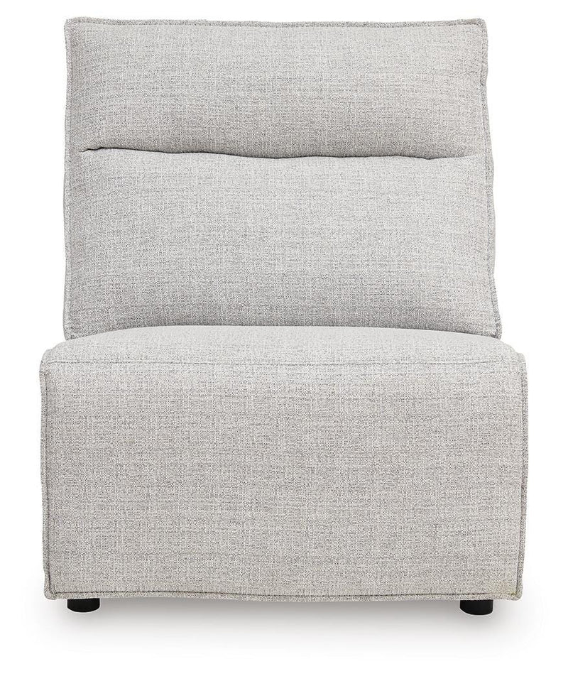 Ashley Furniture Modmax II reclining sectional sofa with chaise, featuring plush cushions and a modern design, seen from the front.