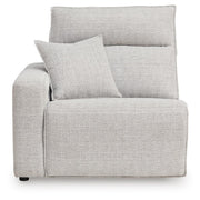 Ashley Furniture Modmax II reclining sectional sofa with chaise, featuring plush cushions and a modern design.