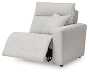 Ashley Furniture Modmax II Reclining Sectional Sofa Chaise with open chaise, showcasing plush upholstery and reclining features.