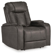 Ashley Furniture Feazada power recliner in a closed position, showcasing plush upholstery and modern design.