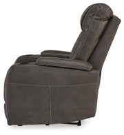 Ashley Furniture Feazada power recliner with plush upholstery and side controls, shown in a modern living room setting.