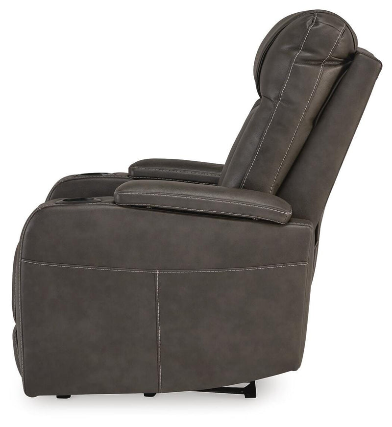 Ashley Furniture Feazada power recliner with plush upholstery and side controls, shown in a modern living room setting.