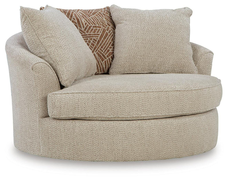 Ashley Furniture Steelwater Retreat oversized swivel accent chair with plush fabric and a comfortable, stylish design.