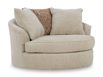 Ashley Furniture Steelwater Retreat oversized swivel accent chair with plush upholstery and a modern design, viewed from an angled perspective.