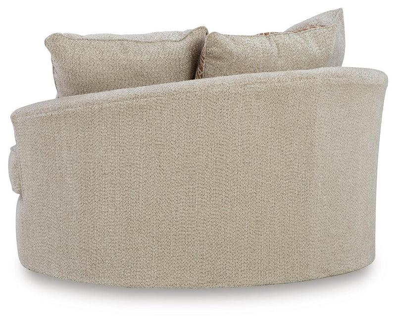 Ashley Furniture Steelwater Retreat oversized swivel accent chair with plush upholstery and a rounded back, perfect for living room seating.