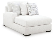Misty-Lakes Super Chaise sectional by Ashley Furniture, showing a modern beige fabric sectional with plush cushions and chaise lounge.