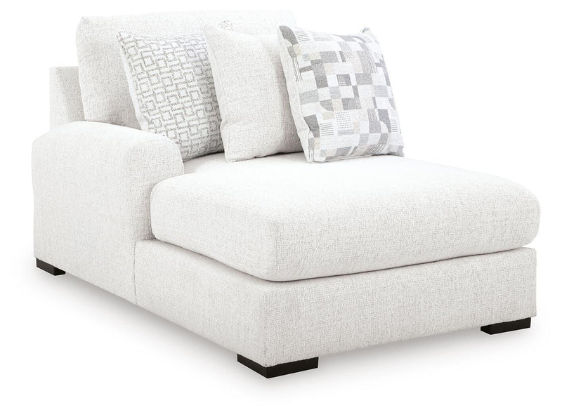 Misty-Lakes Super Chaise sectional by Ashley Furniture, showing a modern beige fabric sectional with plush cushions and chaise lounge.