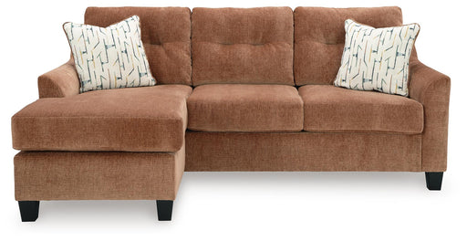 Ashley Furniture Amity Bay sofa chaise chofa with plush upholstery and left-facing head-on view, perfect for modern living rooms.