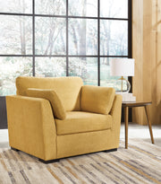 Ashley Furniture Keerwick living room set with plush sofa and matching armchair, featuring neutral fabric and modern design.