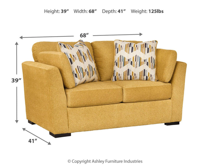 Ashley Furniture Keerwick living room set with sofa and loveseat in a cozy, modern fabric design.