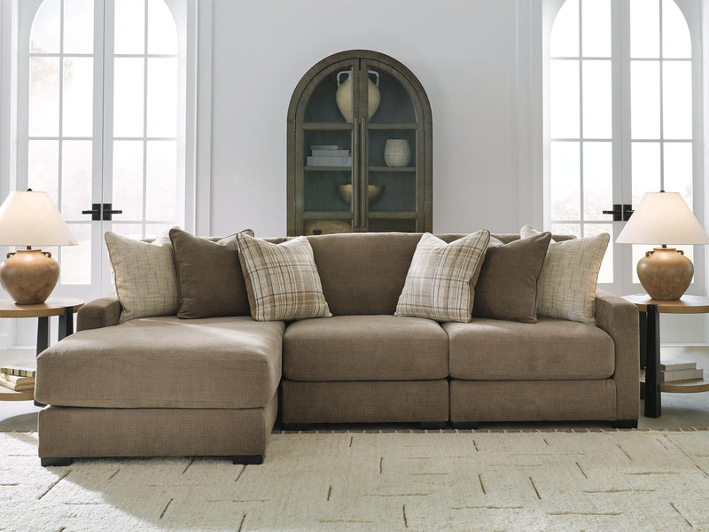 Ashley Furniture Camellia-Court sectional with chaise, modern fabric sofa with plush cushions and chaise lounge for comfortable seating.