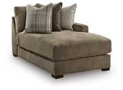 Ashley Furniture Camellia-Court sectional with chaise showing a modern, plush fabric sofa in a stylish living room setting.