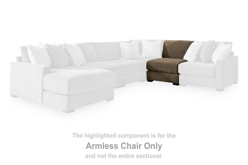 Ashley Furniture Camellia-Court Double Chaise Sectional in fabric, showing the plush seating and stylish sectional layout.