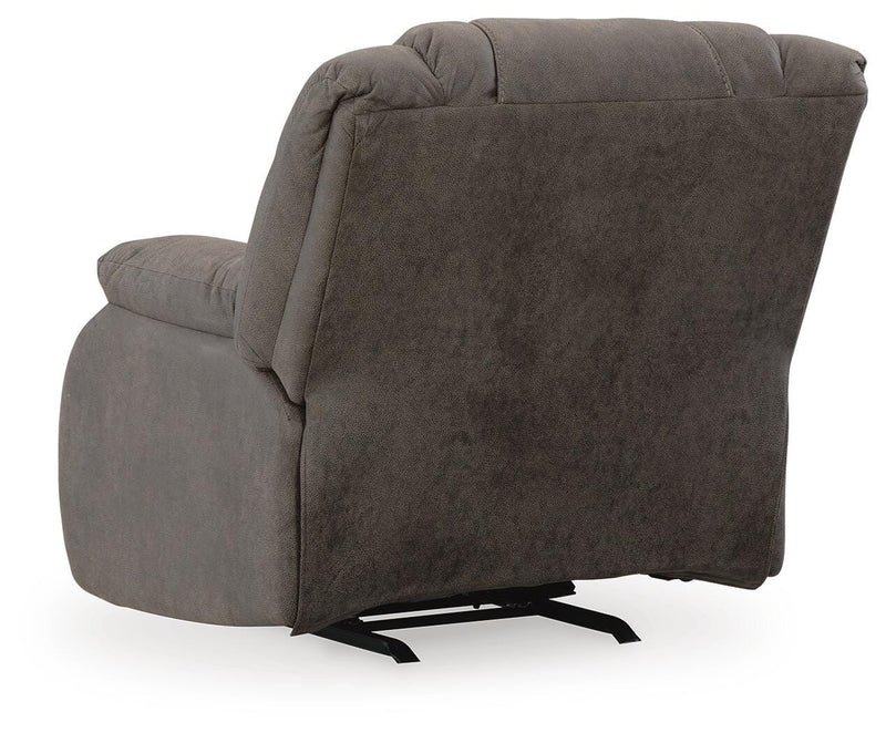 Ashley Furniture First Base Recliner with plush fabric and cushioned back for comfortable seating.