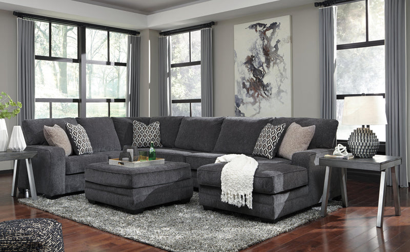 Ashley Furniture Tracling living room set with sofa and loveseat in neutral fabric, stylish and comfortable for modern living rooms.